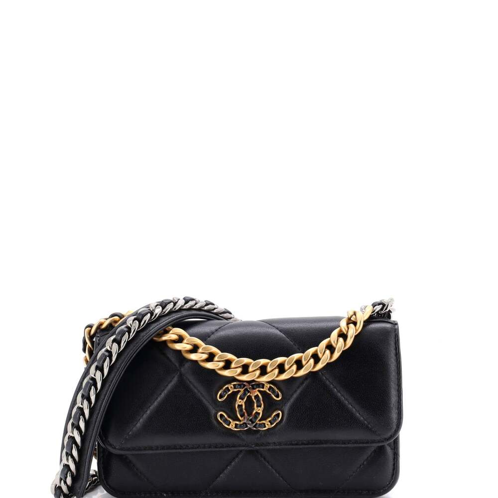 Chanel 19 Flap Phone Holder With Chain #255372C44B